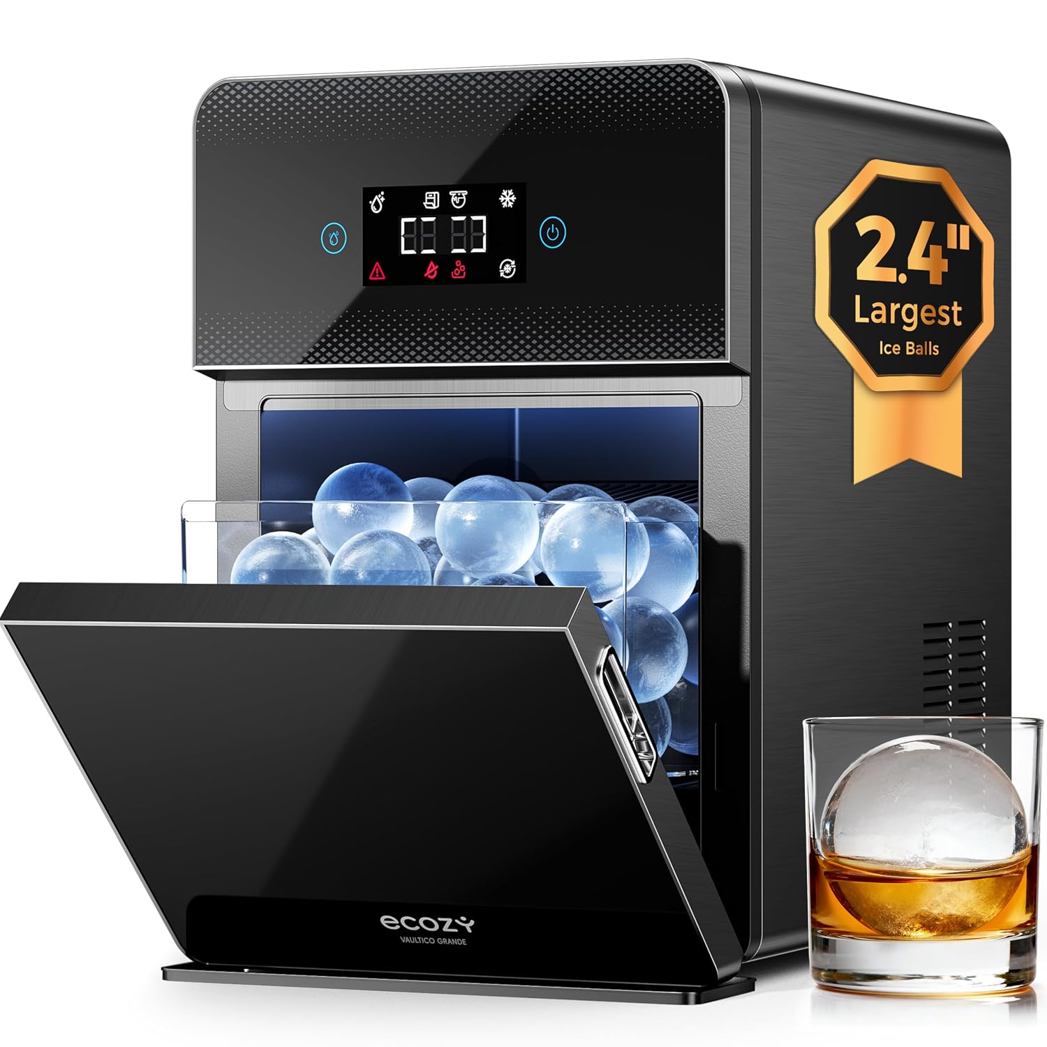 Detalle de ecozy Vaultico Grande IM-BM322C Clear Ice Ball Maker, 2.4-Inch Spheres