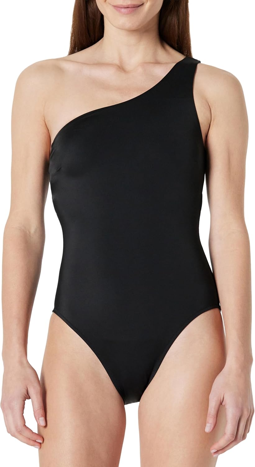 Detalle de Amazon Essentials Women's One-Shoulder One-Piece Swimsuit