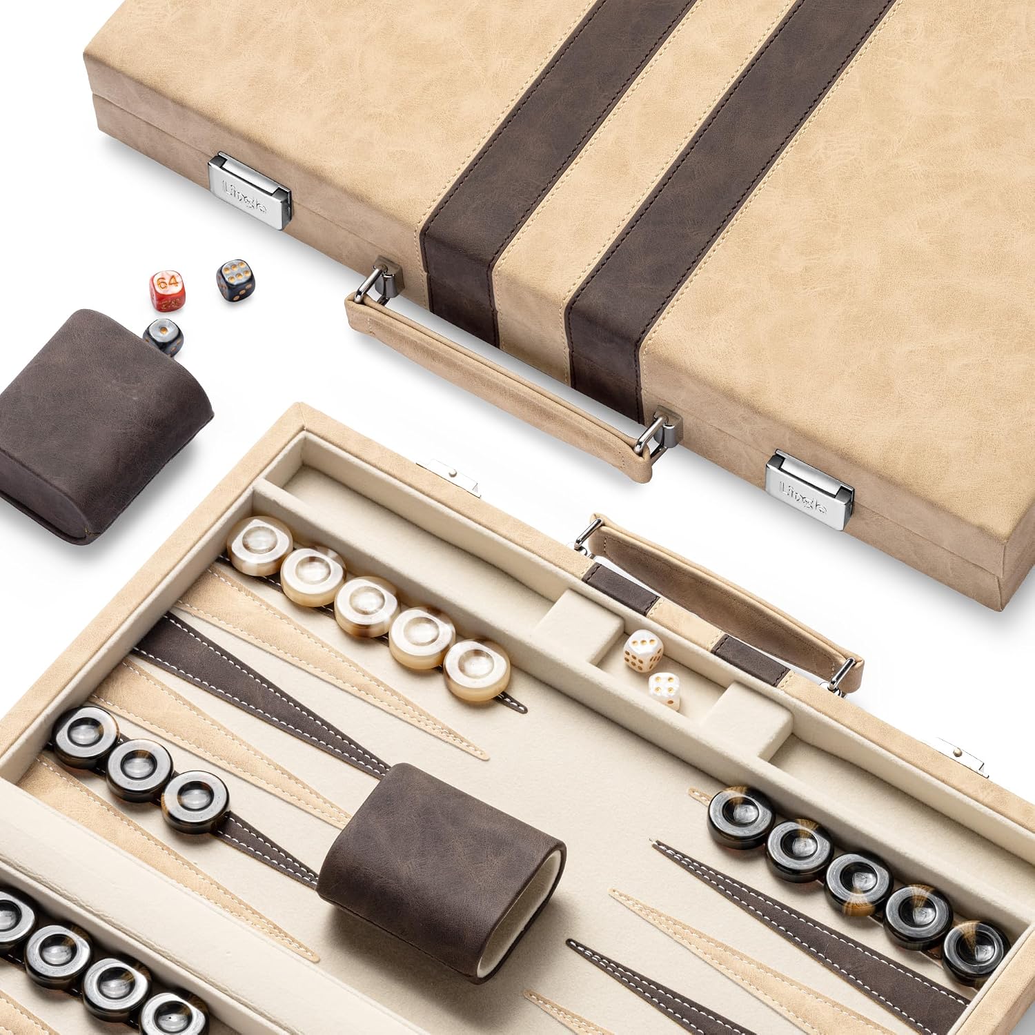 Detalle de Lingle Backgammon set 15 inch travel game