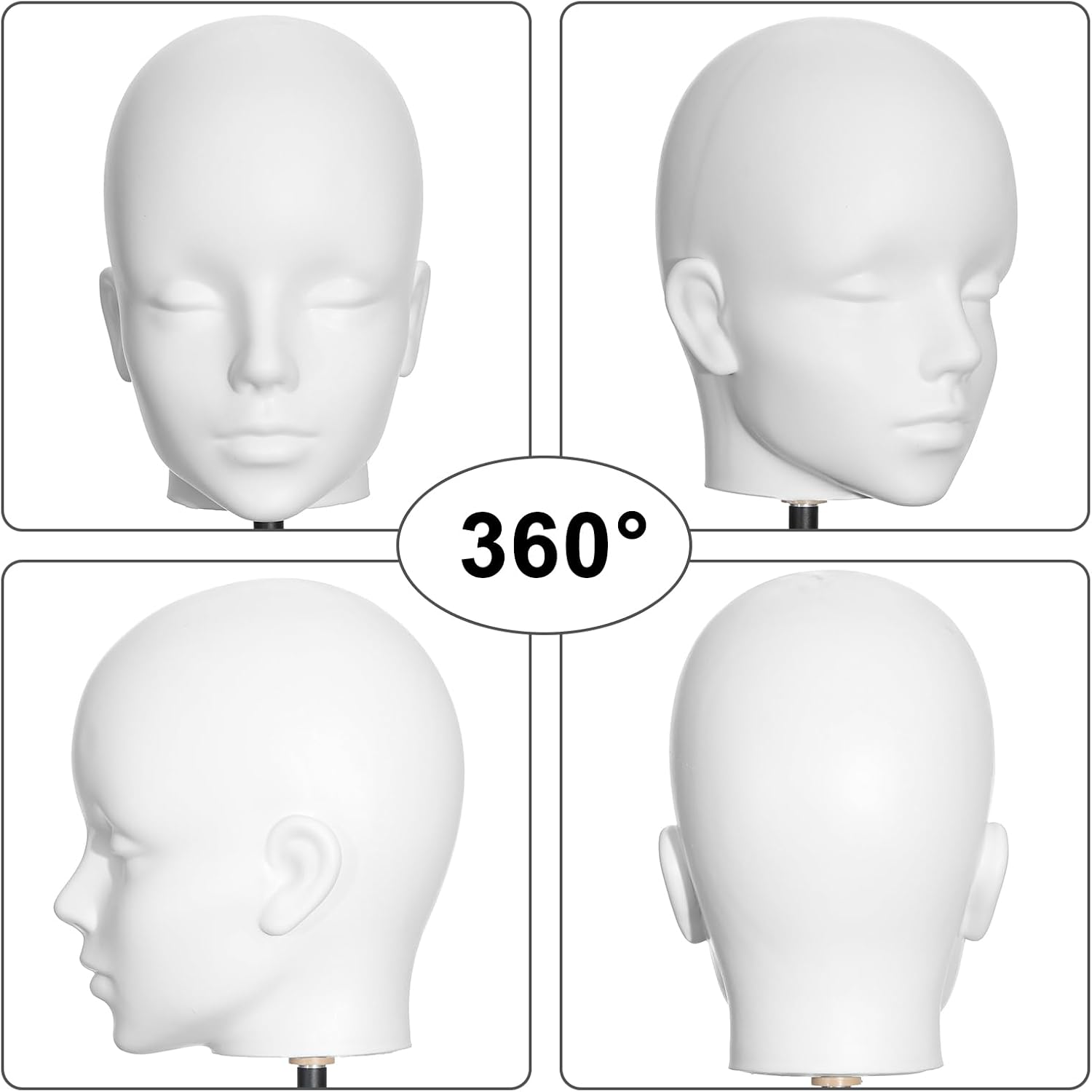 Detalle 2 de VEELTRAS Male Bald Mannequin Head for Wigs ๐ญ