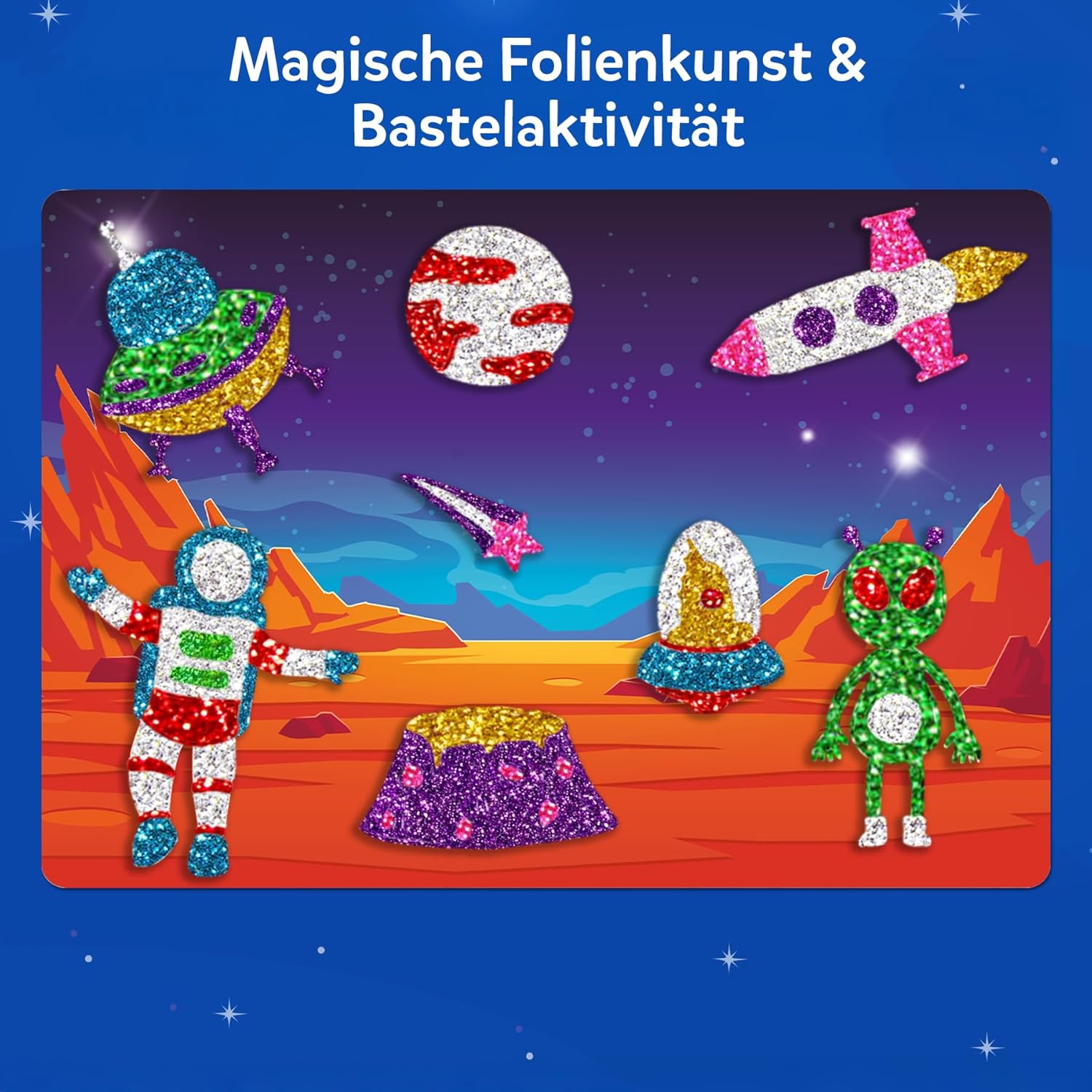 Detalle de Skillmatics Folienspaß Weltraum – Schmutzfreie Bastelaktivität für 4–9 Jahre