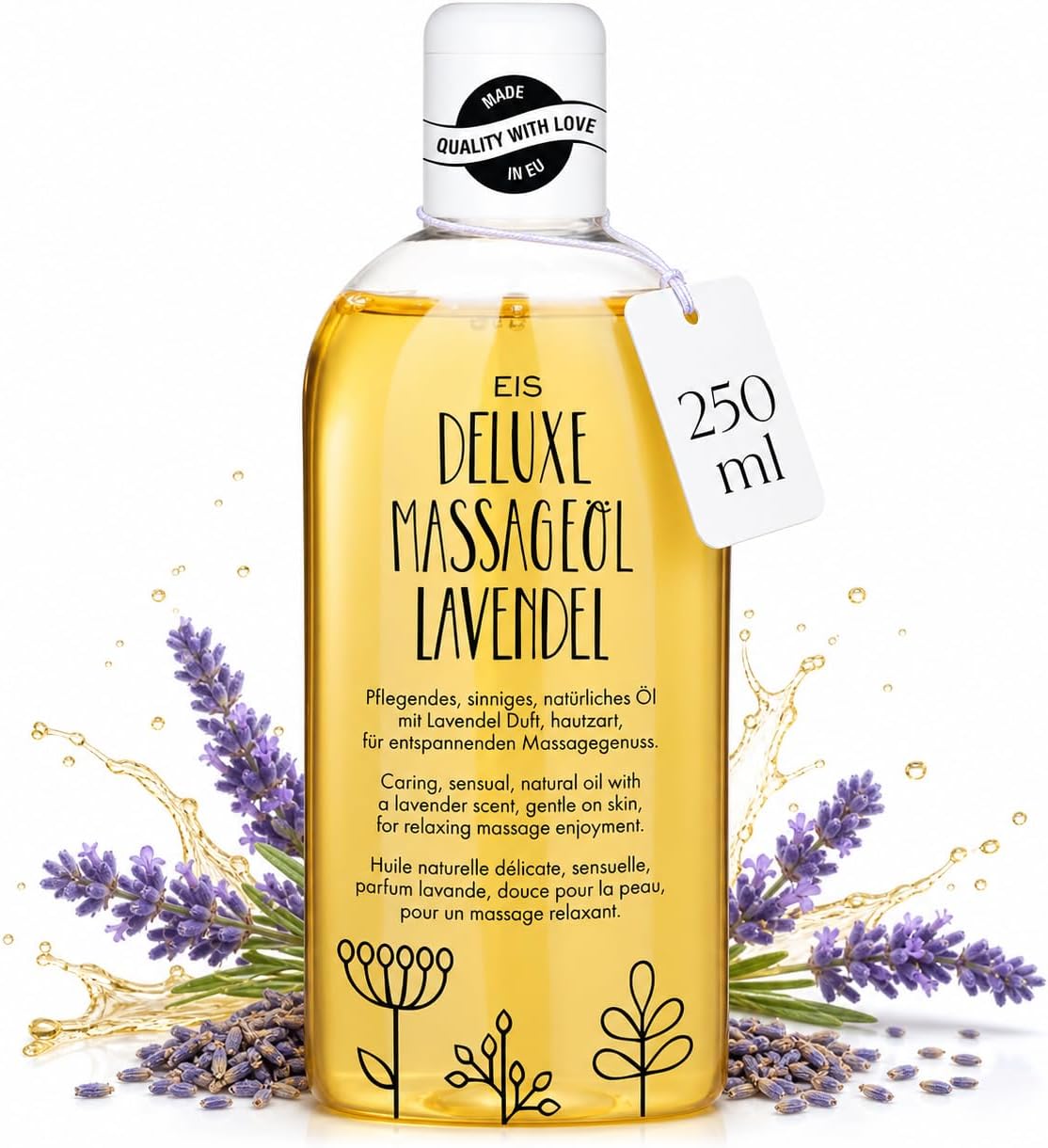 Olio da massaggio EIS Deluxe alla lavanda – 250 ml per momenti rilassanti in coppia