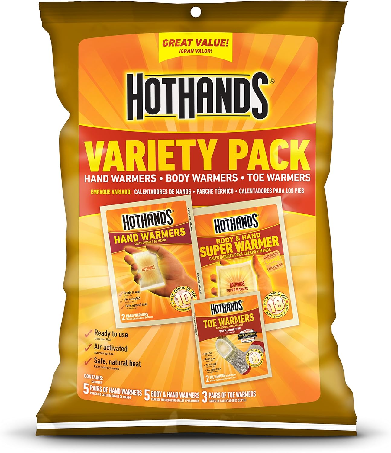 Detalle de HotHands Toe, Hand & Body Warmer Variety Pack ♨