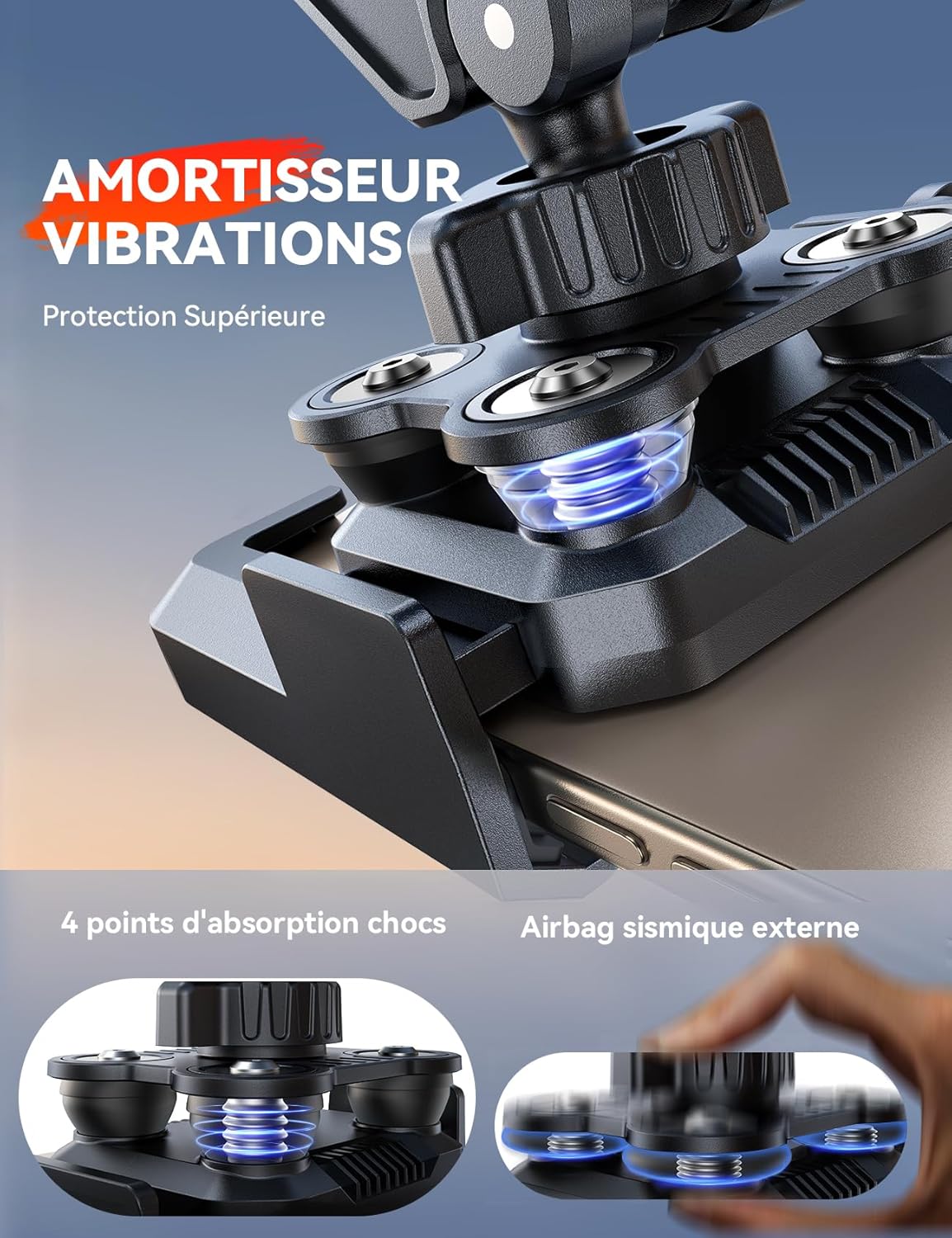 Thumbnail 1 de JOYROOM 2026 Support téléphone moto 360° 4 points