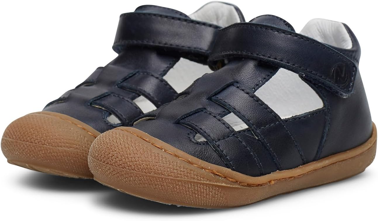 Detalle de Naturino Halb offene Sandalen aus Leder – Klettverschluss, Lederinnen- und -obermaterial