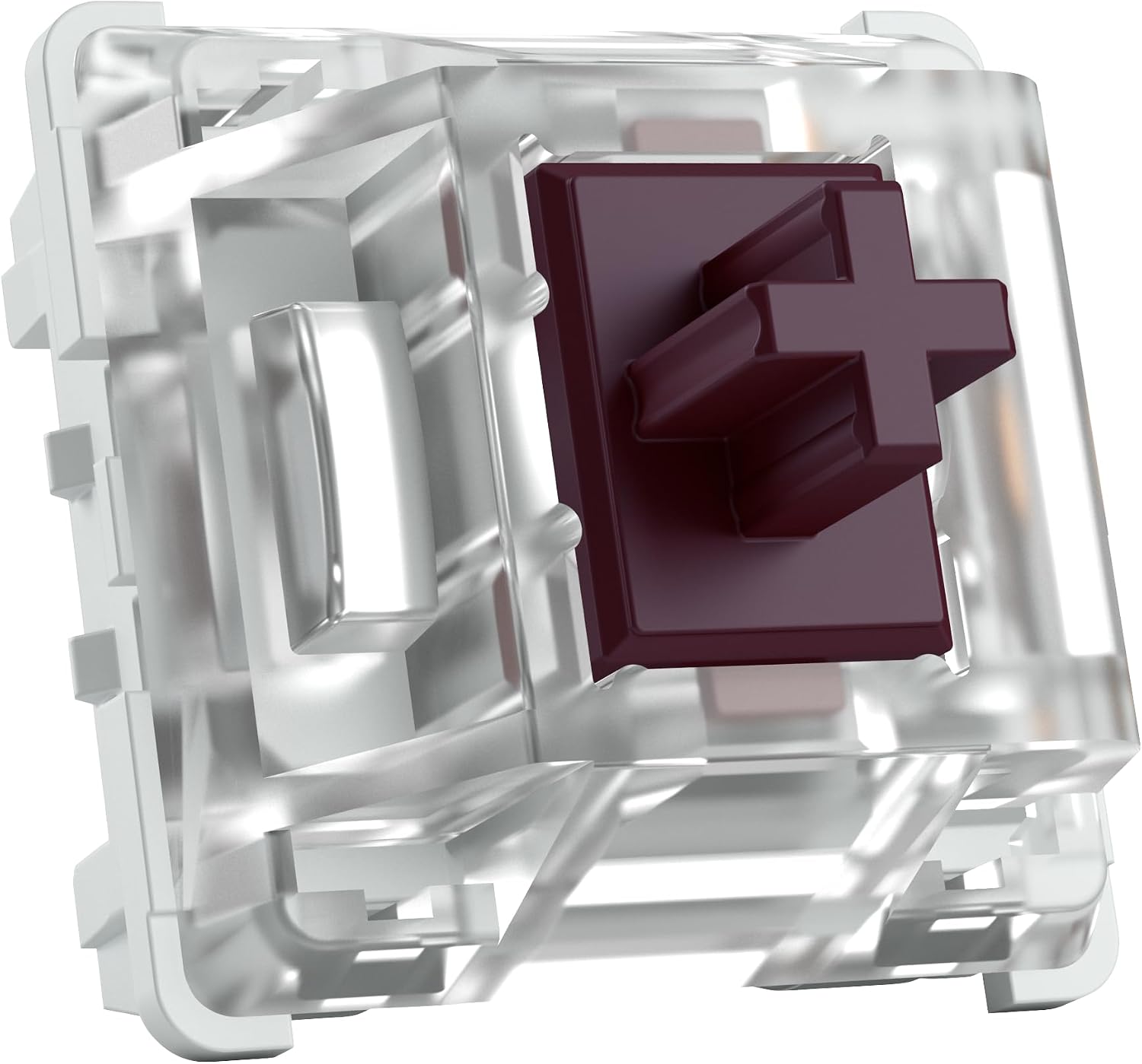 Detalle de Glorious Gaming 120x Kailh Box-Schalter (Schwarz) – lineare Betätigung, 45 g Auslösegewicht, wasser- & staubdicht, 3-Pin, SMD-LED-kompatibel, Box-Stem-Design