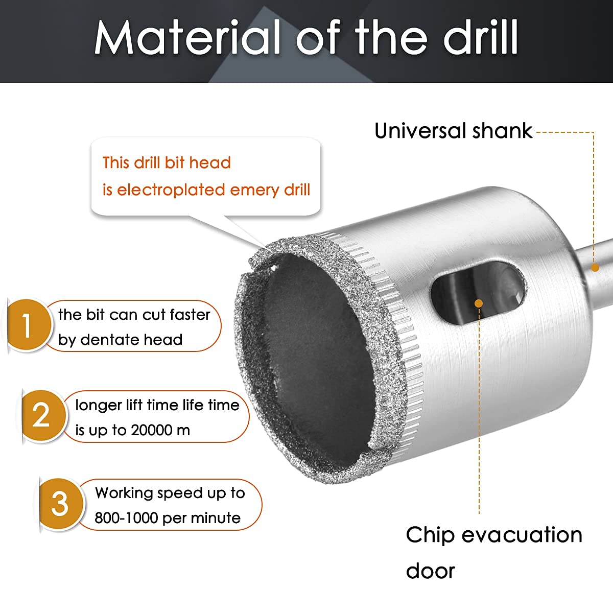 Thumbnail 2 de Flintronic Diamantbohrer-Set (15-teilig) für Glas & Fliesen mit Diamantbeschichtung
