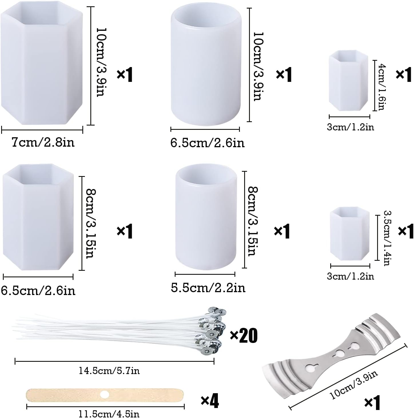 Detalle 2 de LBING Silikon-Kerzenformen 6 Stück – Kerzengießform 🕯