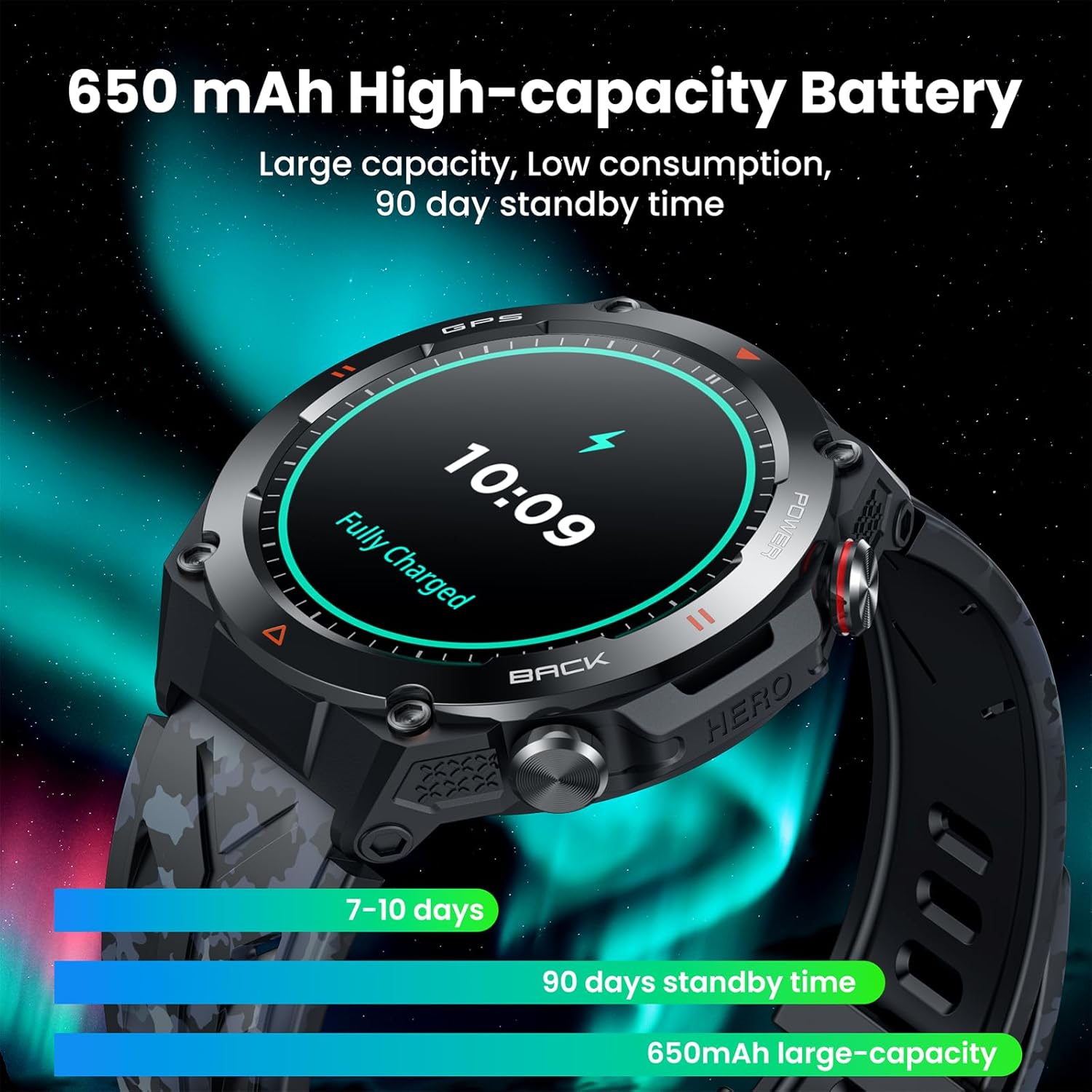 Thumbnail 3 de GPS Montre Homme avec Boussole 1,45" ⌚