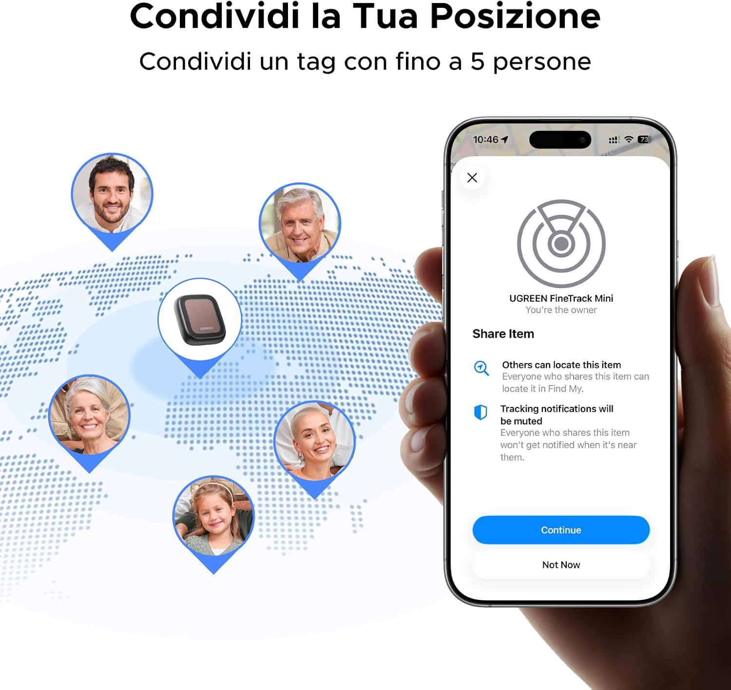 Thumbnail 6 de UGREEN FineTrack Pro Smart Finder: Localizzatore IP68 con ricarica solare per chiavi, bagagli e oggetti