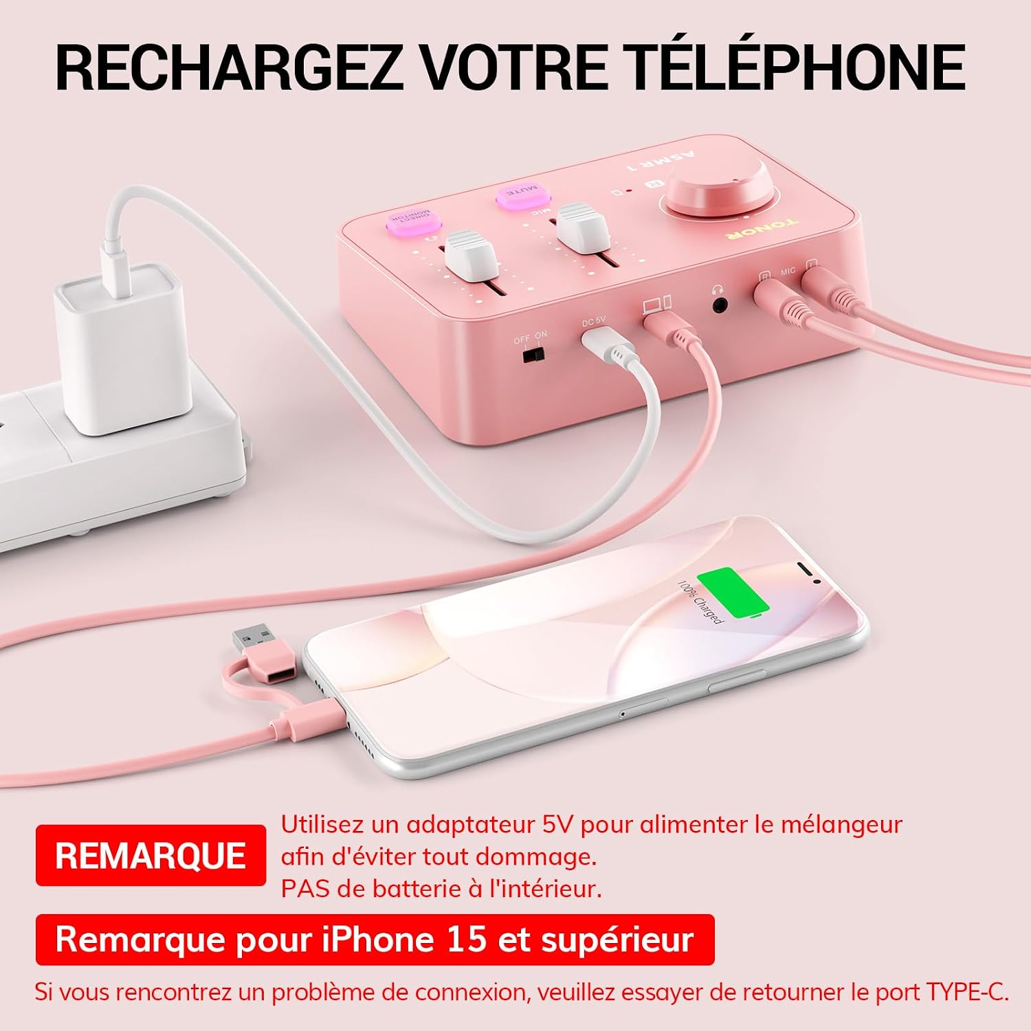 Thumbnail 6 de TONOR ASMR-set met dubbele condensatormicrofoons, audio-interface en 192 kHz