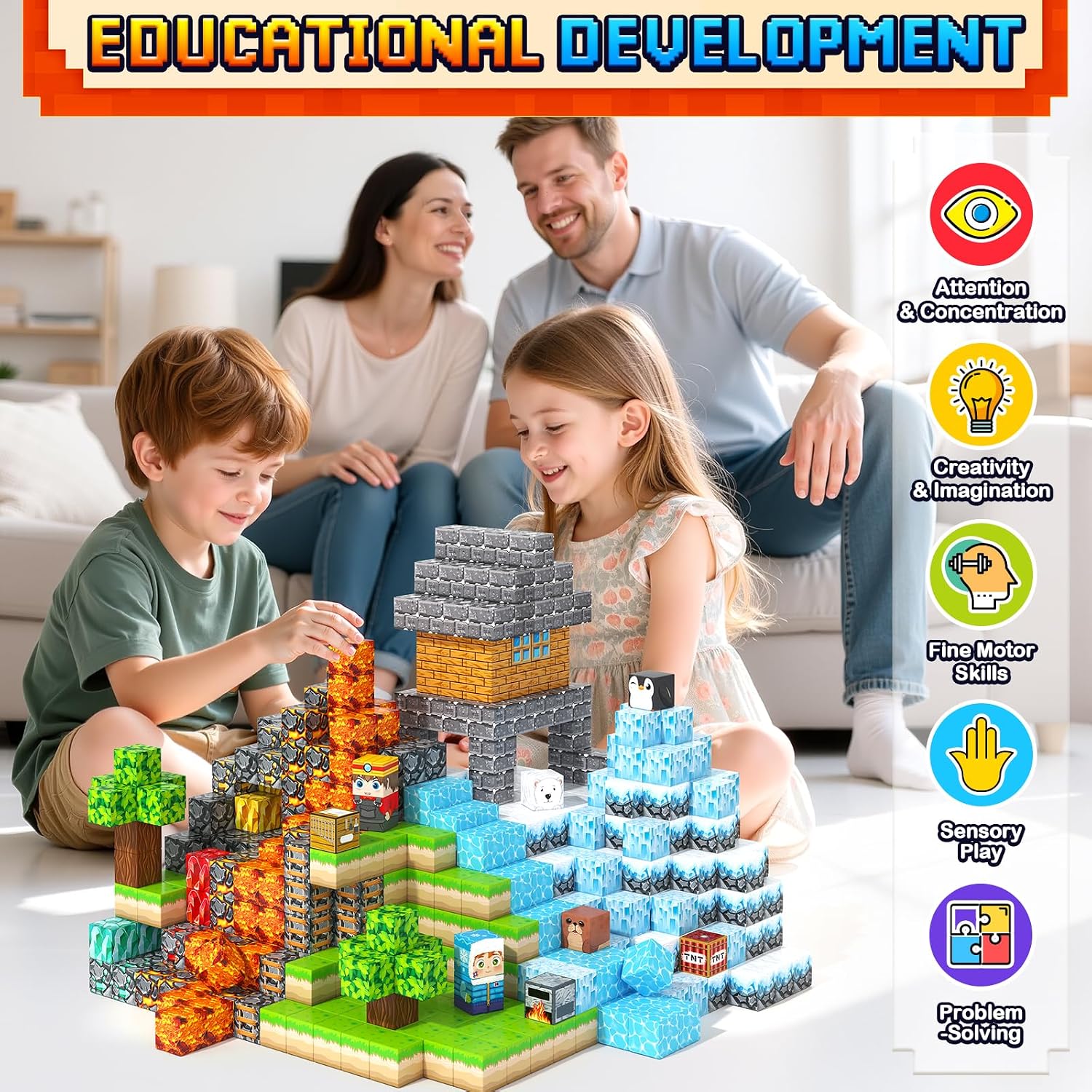 Detalle de Magnetic Blocks 200PCS Magnetic Building Blocks