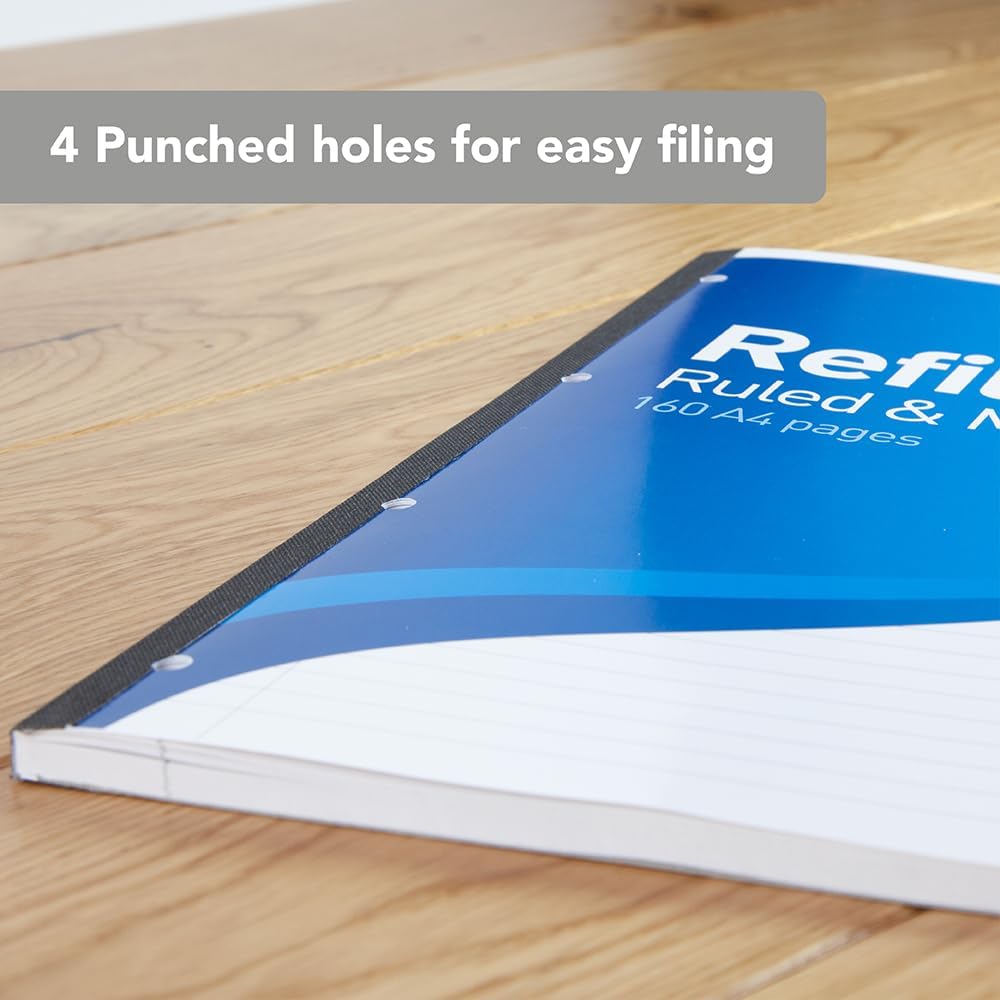 Detalle 2 de SUMMIT A4 Lined Paper Refill Pad (8 mm ruling with margin) – Pack of 3, 160 pages each