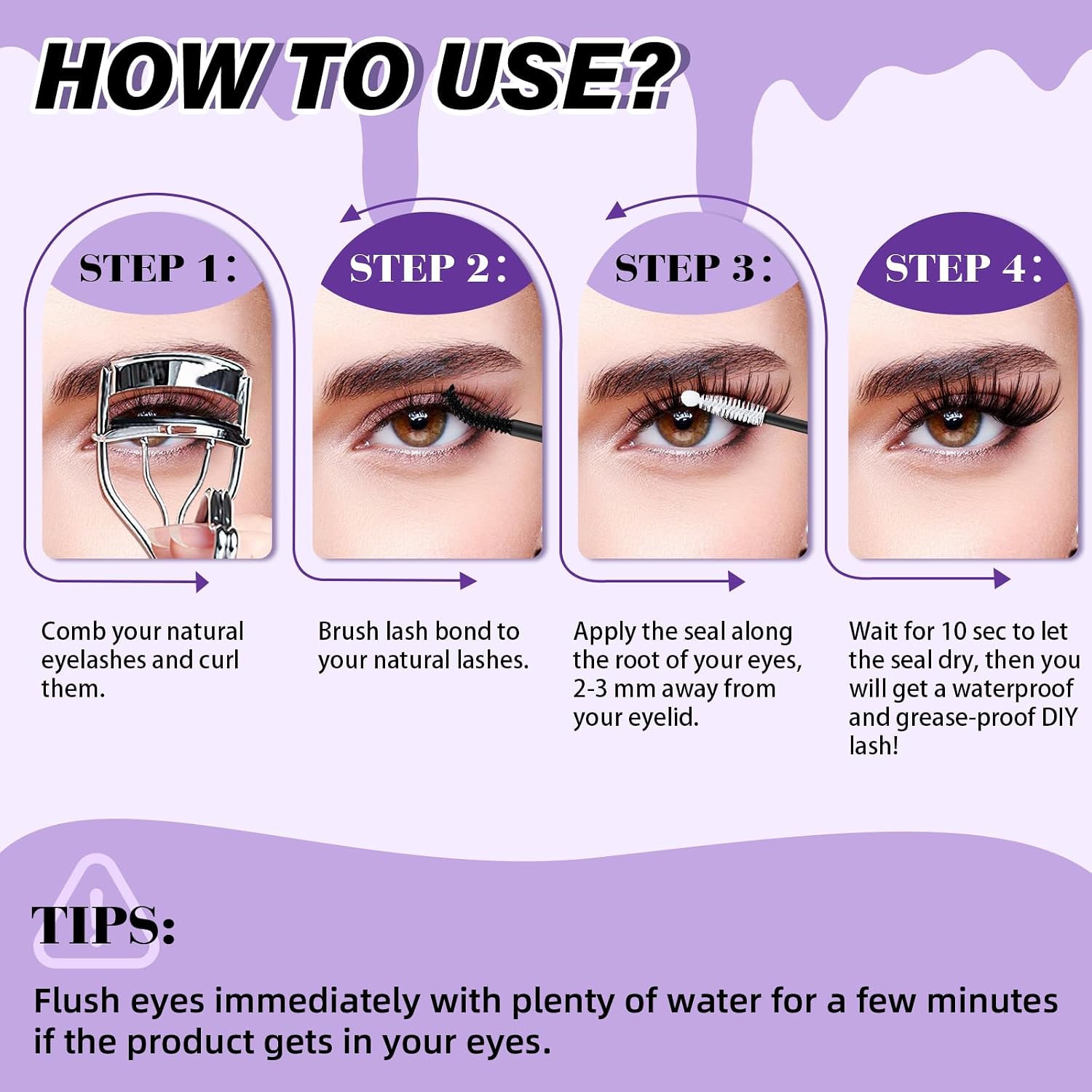 Thumbnail 4 de B&Qaugen Lash Bond and Seal Waterproof 10ML Eyelash Glue for Lash Clusters (Black)