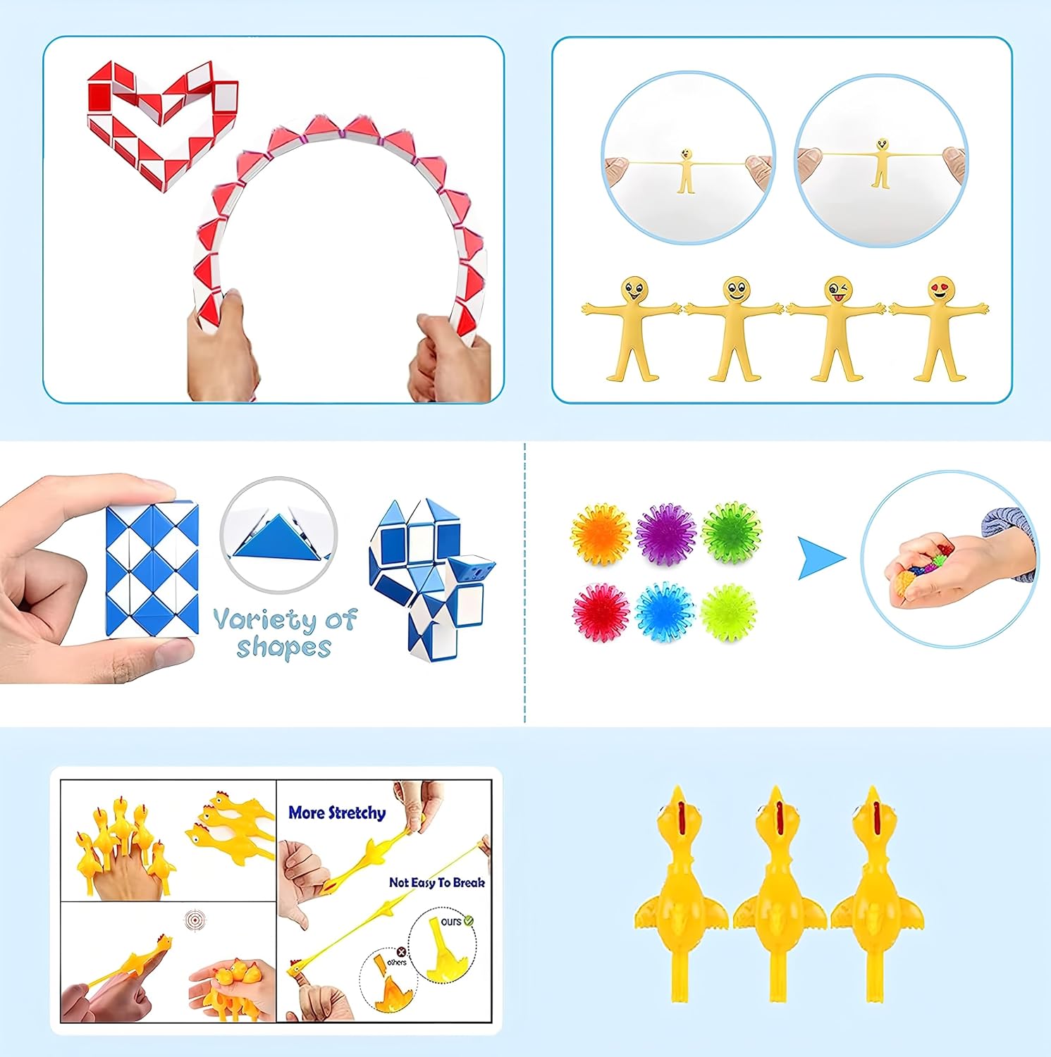 Thumbnail 3 de Nestling SFT003 fidgetset met 30 sensorische speeltjes in meerdere kleuren