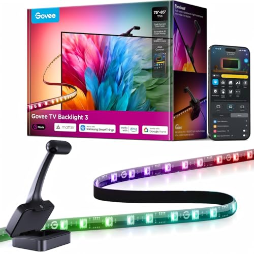 Detalle de Govee TV Backlight 3 Dual Cámara 5 m RGBWIC para 75–85 pulgadas