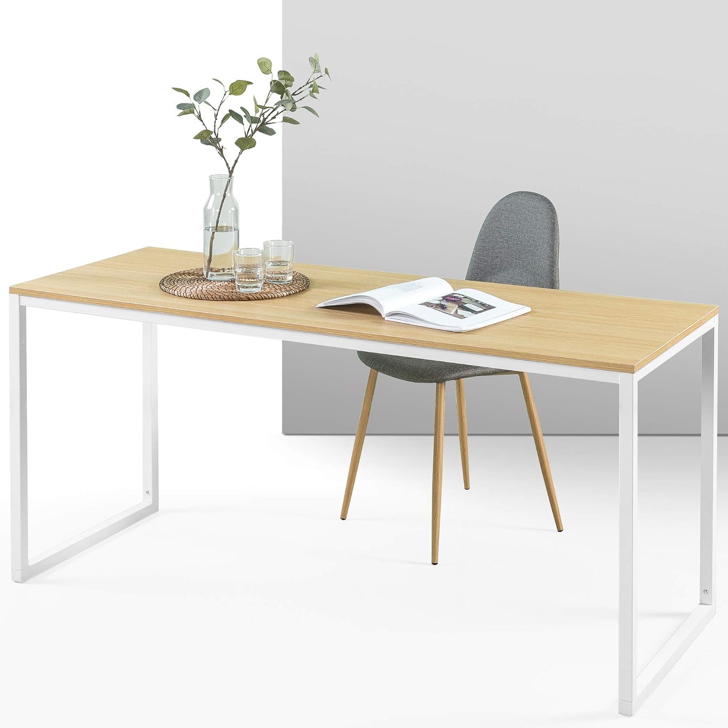 Detalle de Zinus Jennifer Tavolo Scrivania 160 x 61 x 74 cm – Design moderno, struttura in metallo e piano legno