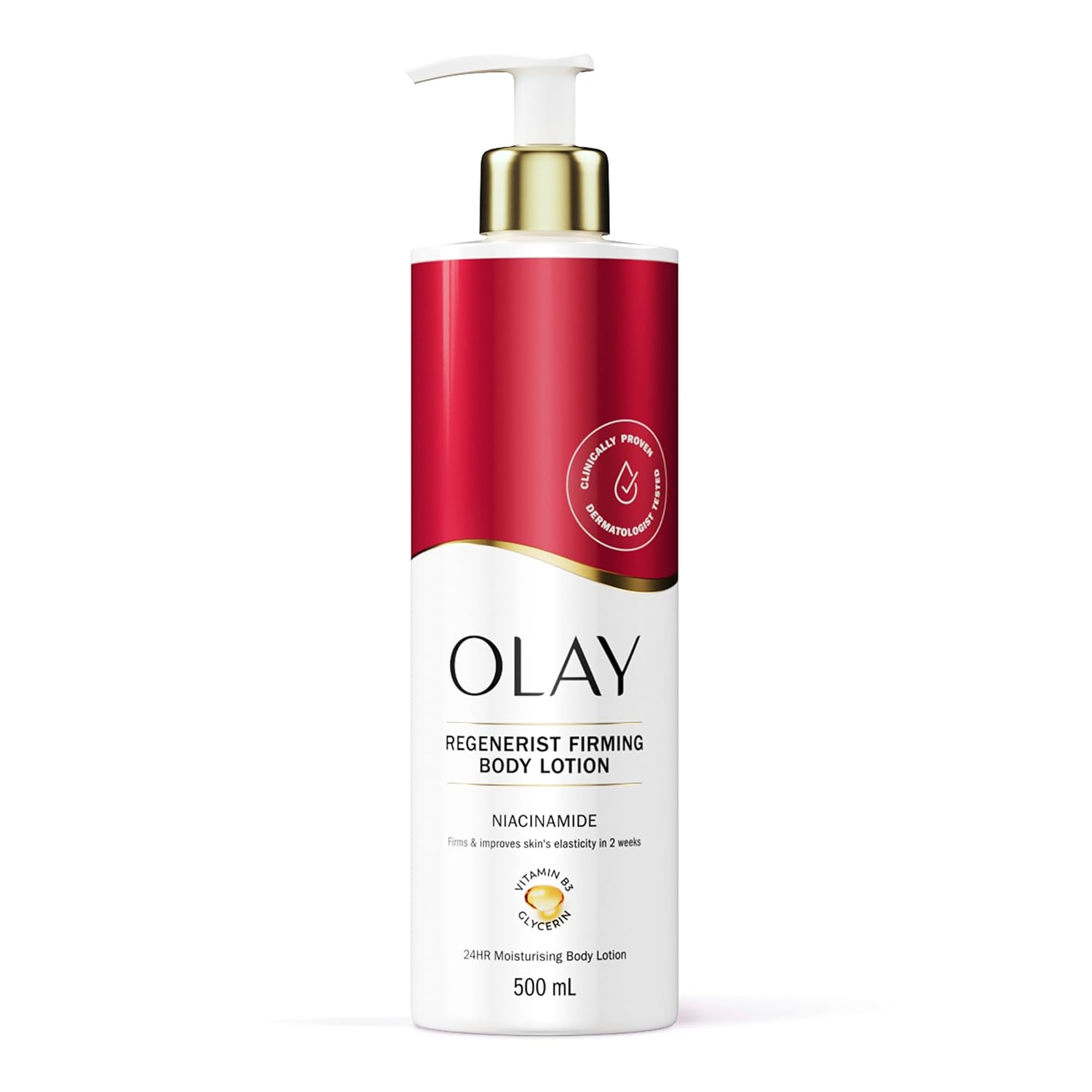 Detalle de Olay Niacinamide Regenerist Körperlotion – Niacinamid, Vitamin B3 & Glycerin, 500 ml