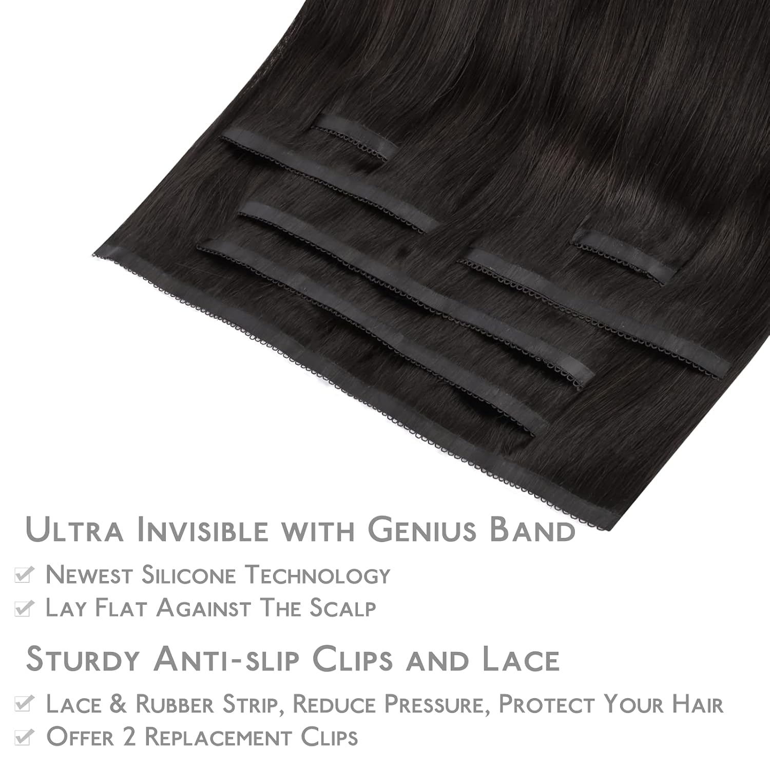 Detalle de WENNALIFE Clip-In Hair Extensions, 14-Inch