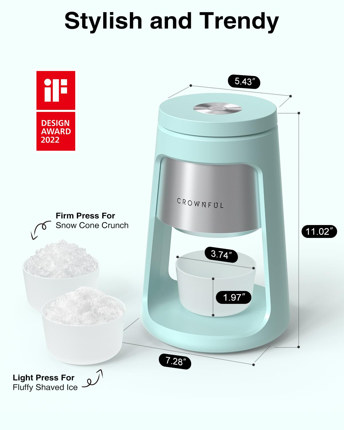 Thumbnail 3 de CROWNFUL Shaved Ice Machine 130W
