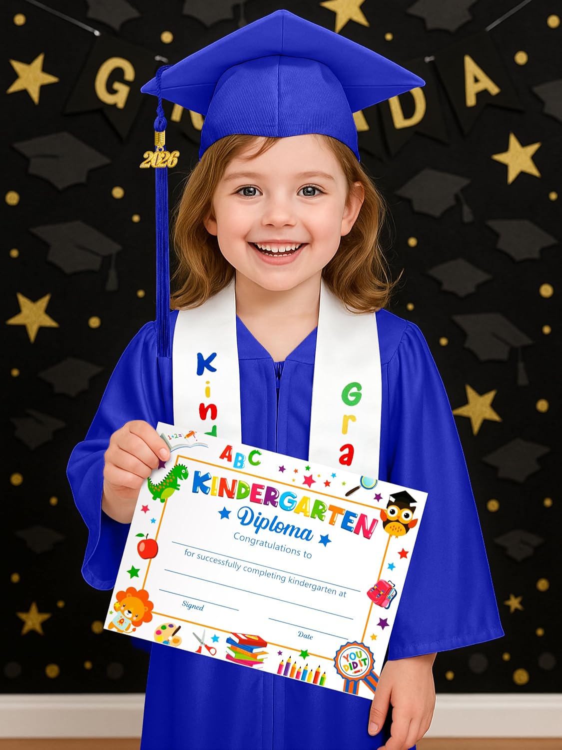 Thumbnail 6 de QZYL Kindergarten Graduation Cap and Gown Set (2026) with Tassel & Certificate