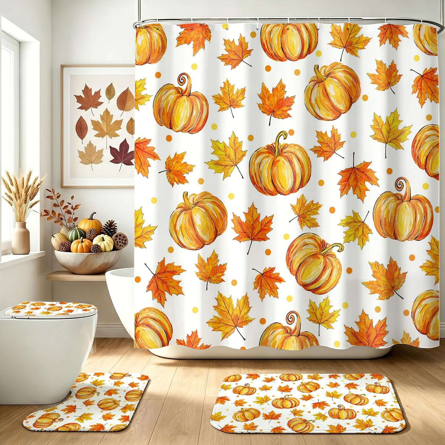 Detalle 2 de Fall Shower Curtain Set, Polyester