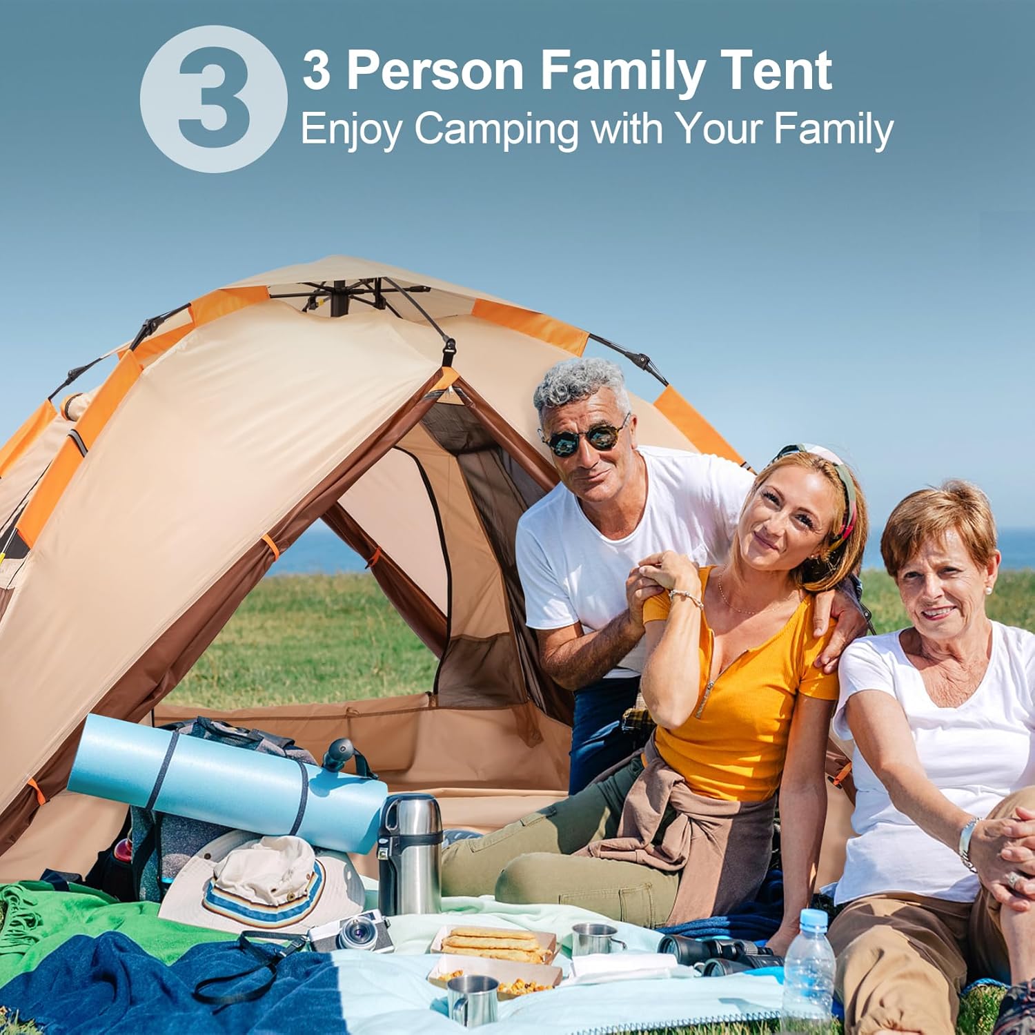 Thumbnail 1 de BETENST Camping Zelt für 3 Personen 210 x 210