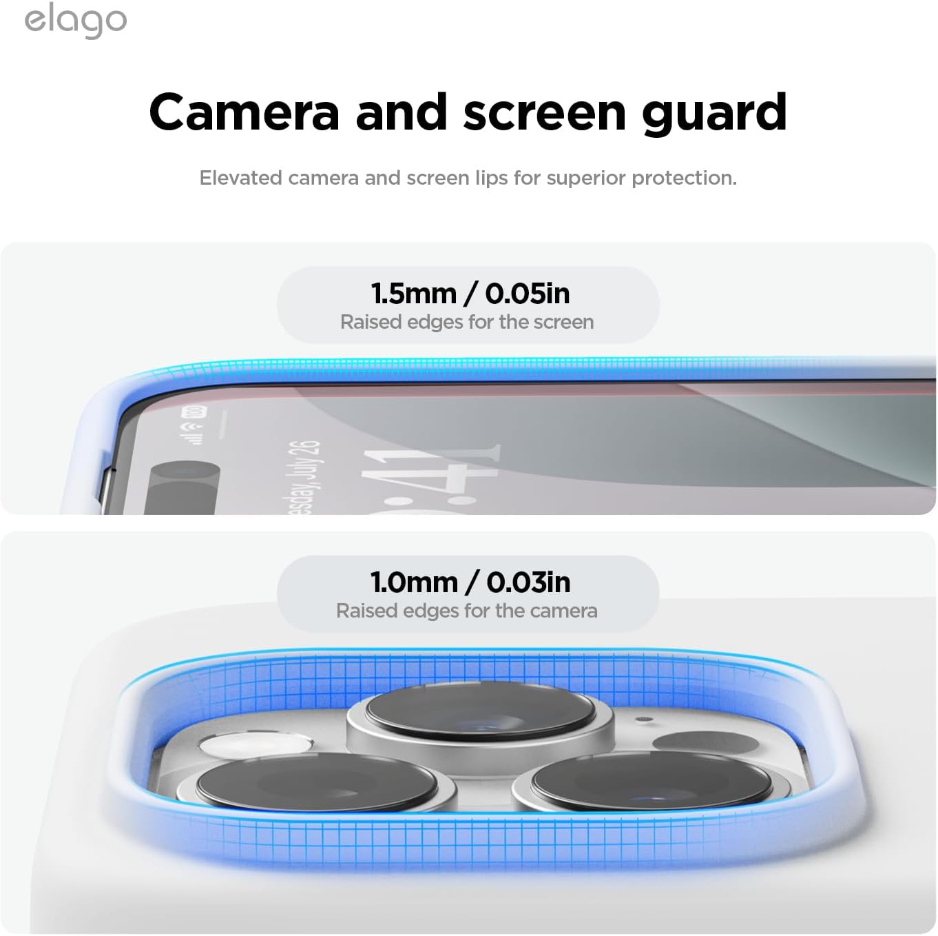 Detalle 1 de elago Coque Silicone Liquide Premium pour iPhone 16 Pro – étui intégral antichoc mince blanc