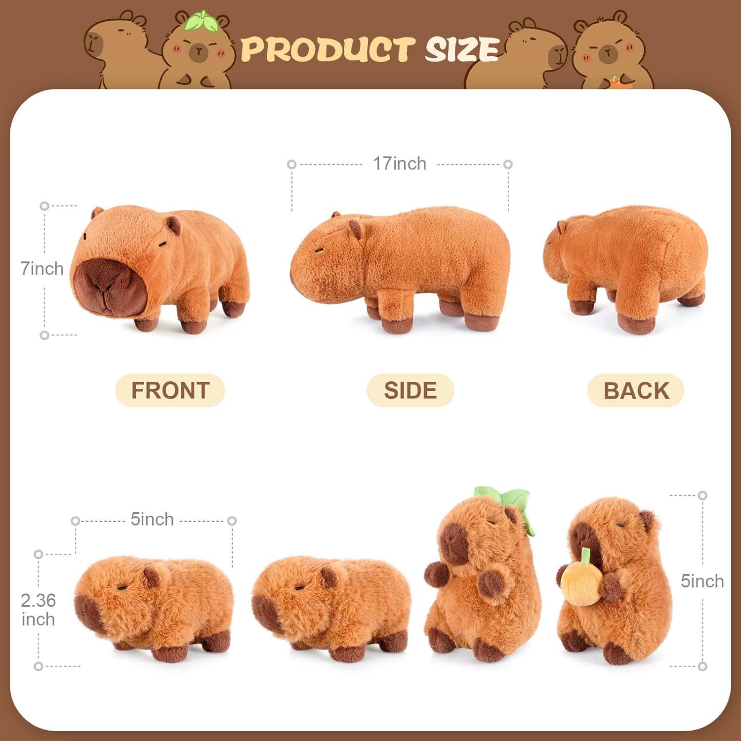 Thumbnail 1 de SuzziPals 5-in-1 Capybara Plush Set (Mommy + 4 Babies)