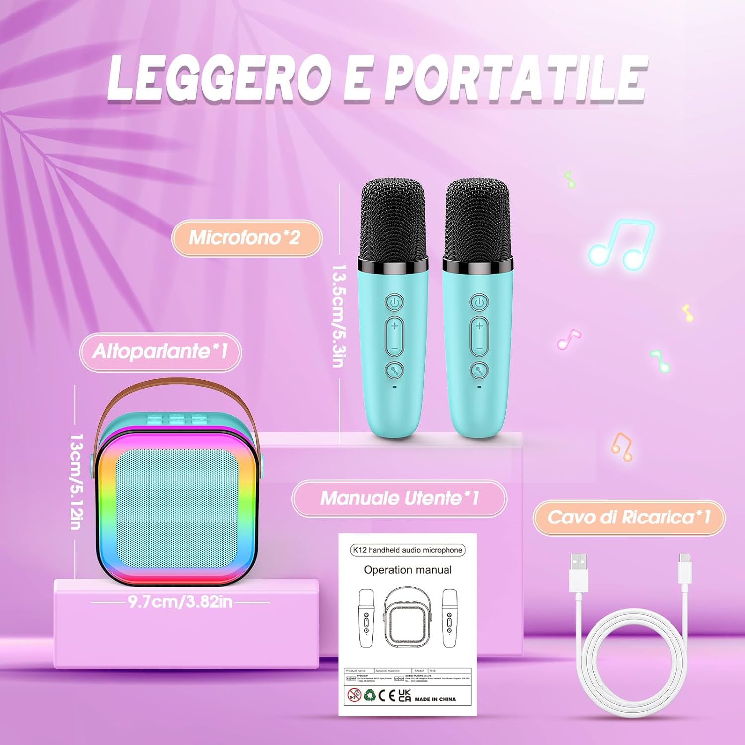 Thumbnail 5 de Microfono Bambini Karaoke Wireless 3-12 Anni