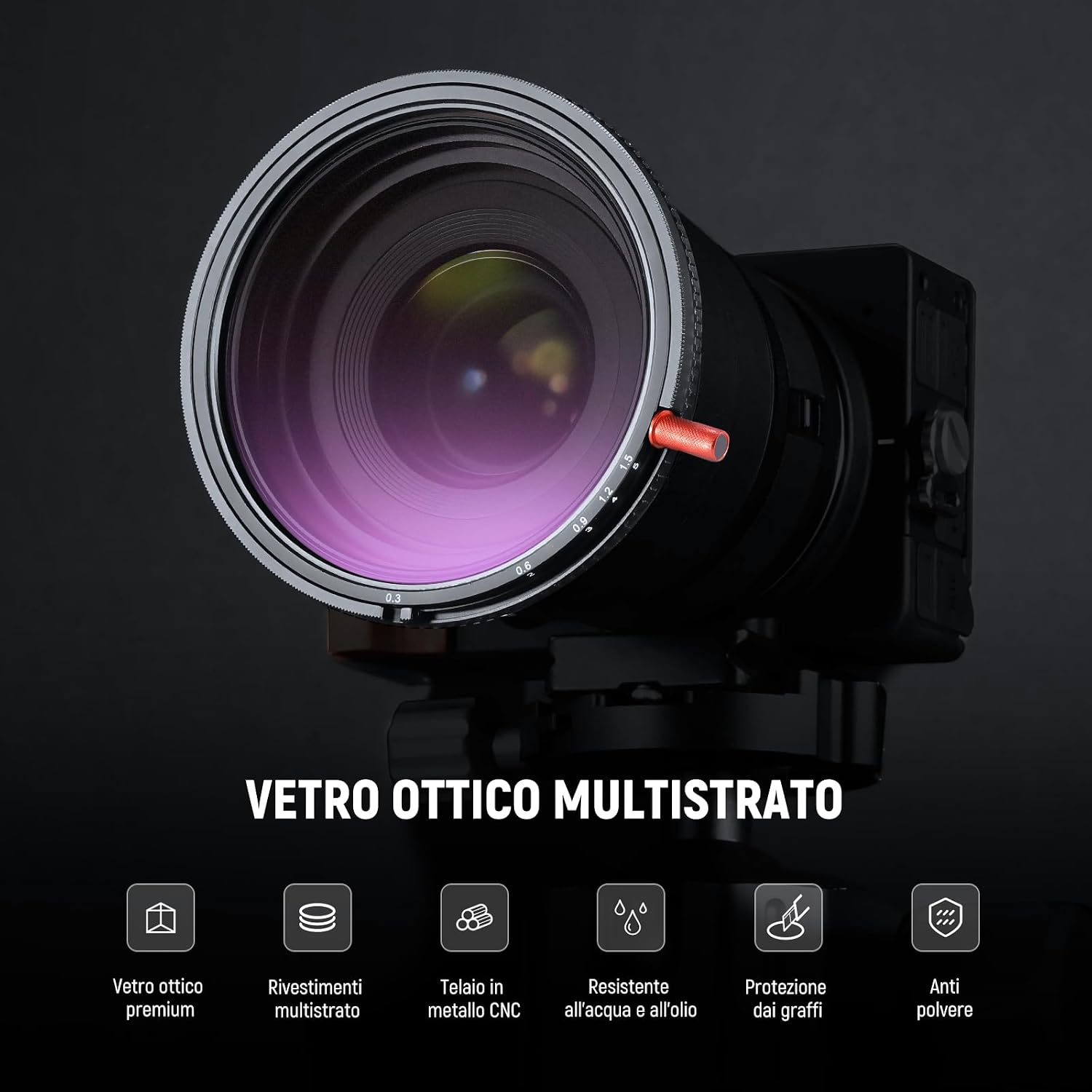 Thumbnail 5 de NEEWER 82mm 3in1 Filtro ND Variabile + CPL + Black Diffusion 1/4 – Filtro Multifunzione per Esposizione, Polarizzazione e Effetto Cinematic