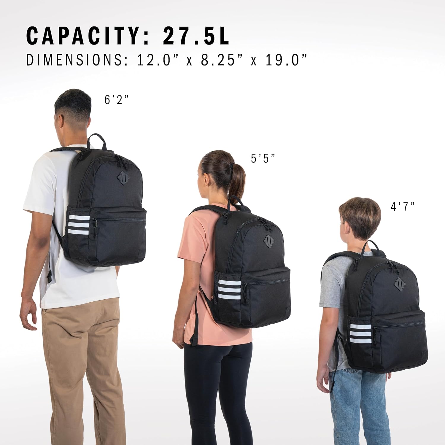 Detalle 2 de 3-Stripe Backpack with 15-Inch Laptop Sleeve
