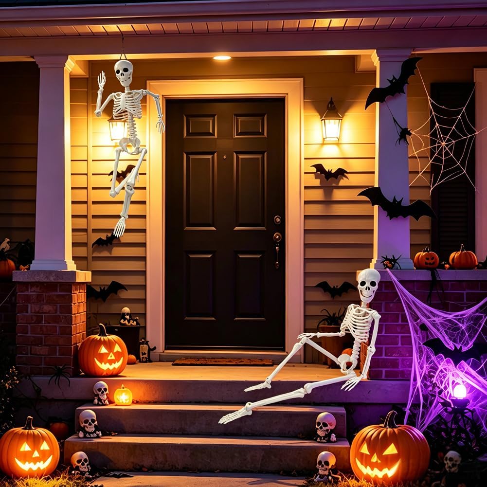 Detalle 1 de WODMAZ ZW-LXWSJGJ 3-Foot Posable Plastic Skeleton Halloween Decoration