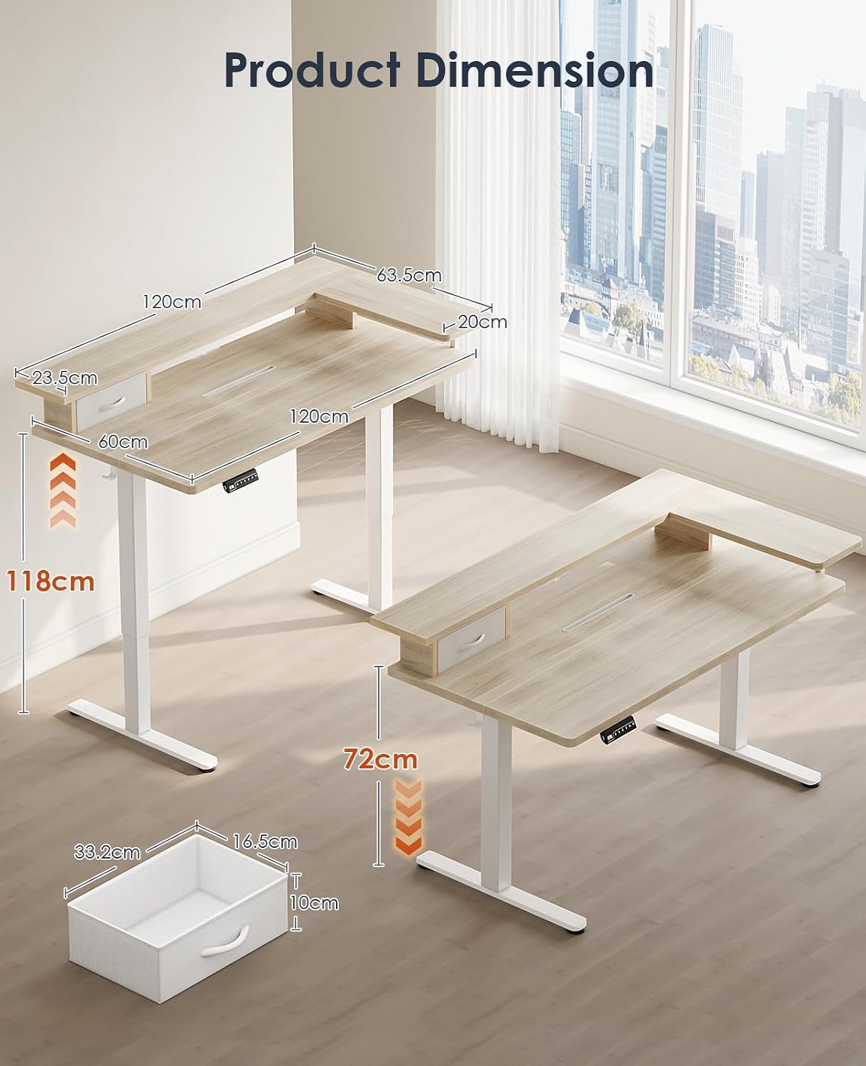 Detalle de OffiGo Standing Desk 120cm electric