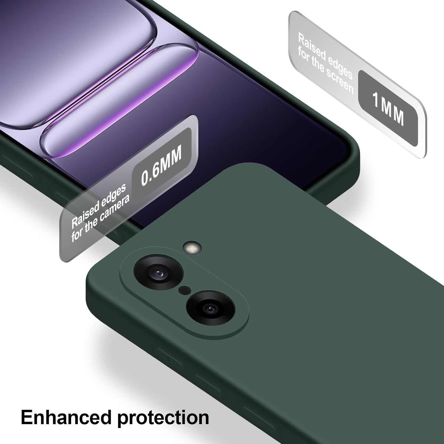 Thumbnail 5 de Btstring Hülle für OnePlus Nord CE5: Ganzkörper-Schutz aus Silikon mit weichem Mikrofaserfutter (Grün)