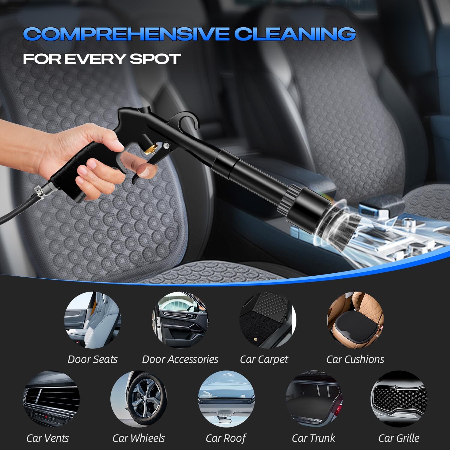 Detalle 2 de BRNMLD Car Cleaning Gun Detailing Interior Dryer Air Blow Gun