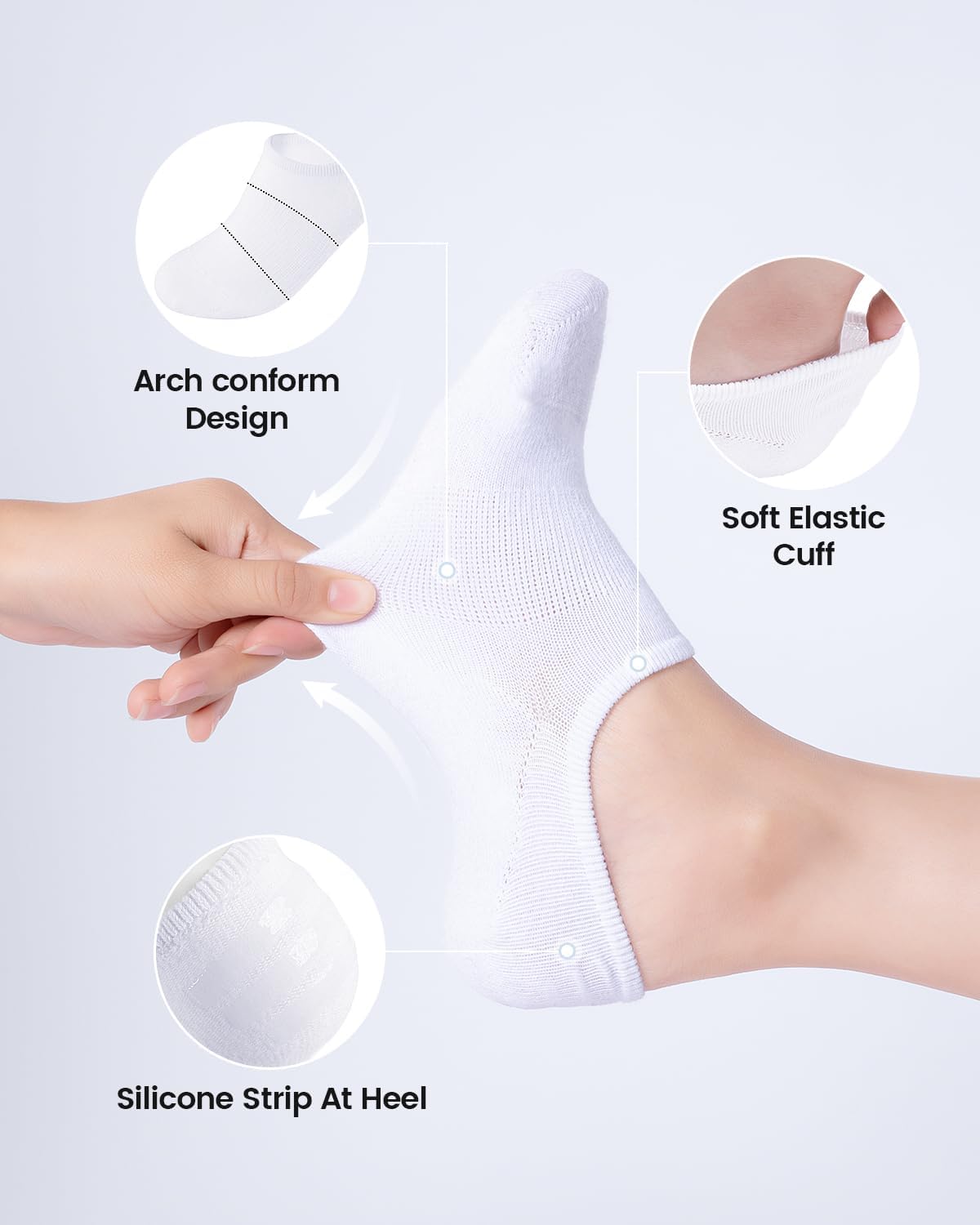 Detalle 2 de IDEGG No Show Socks Low Cut Invisible Liner Socks