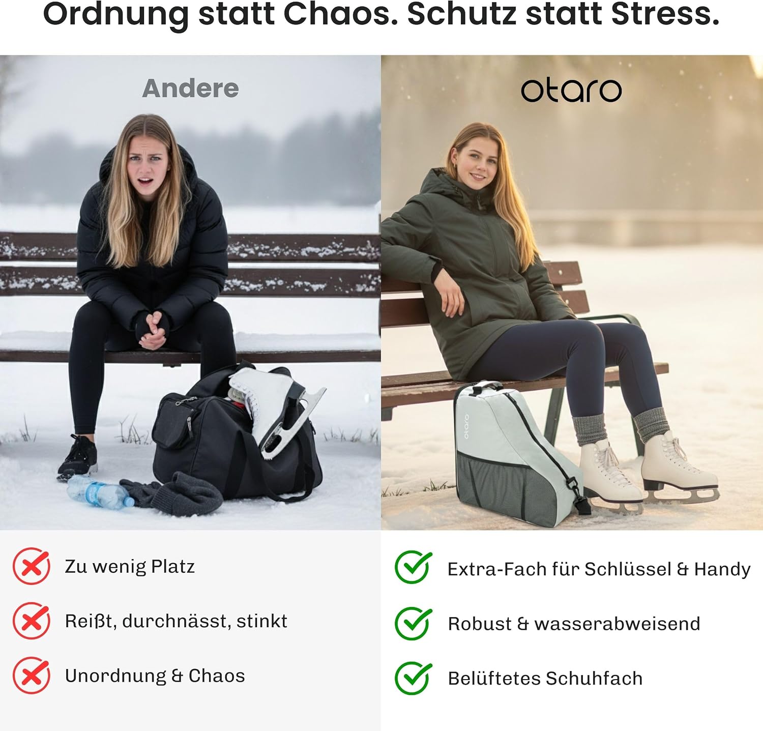 Thumbnail 2 de Otaro Schlittschuhtasche – wasserabweisend, robust und vielseitig für Eis- und Rollschuhe