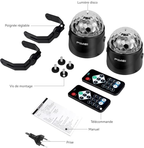 Thumbnail 8 de FIMEI Boule Disco 2 Pack – Contrôlée par Musique avec Télécommande