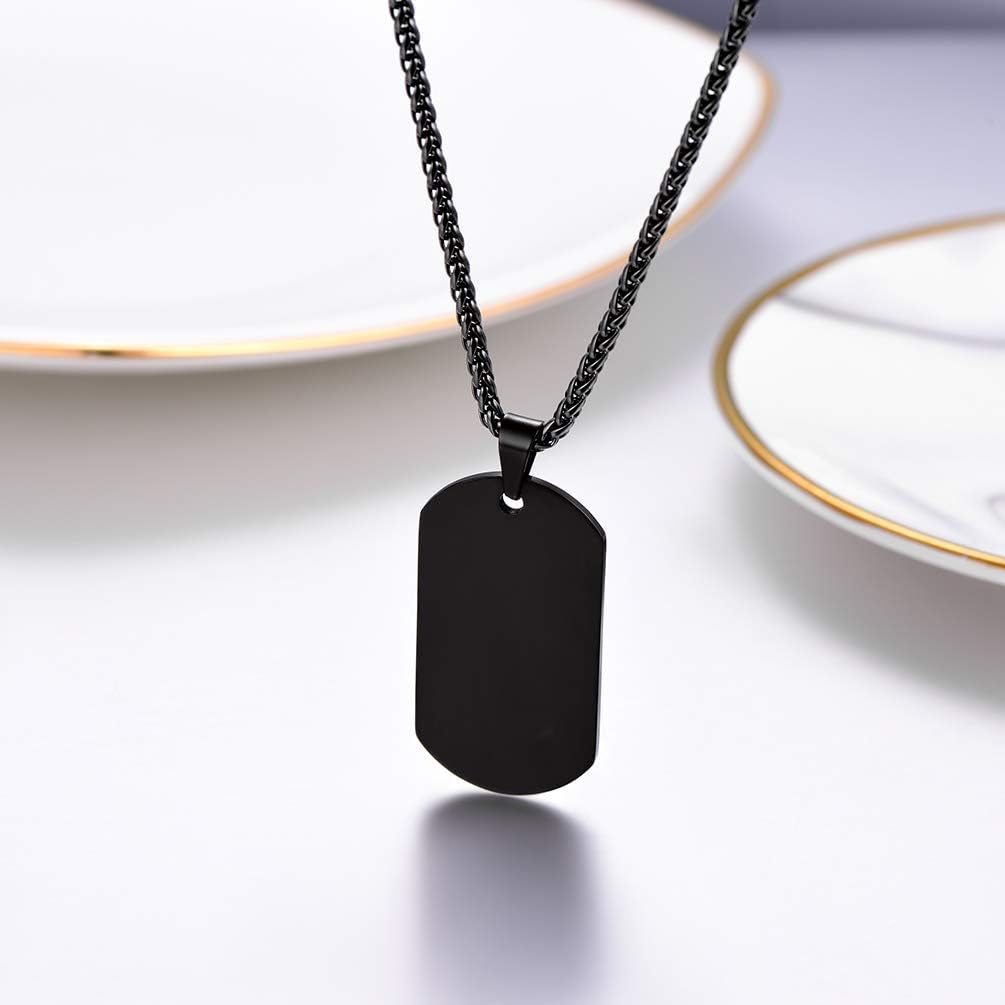 Thumbnail 3 de PROSTEEL Collier dog tag personnalisable photo/texte en acier inoxydable plaqué or