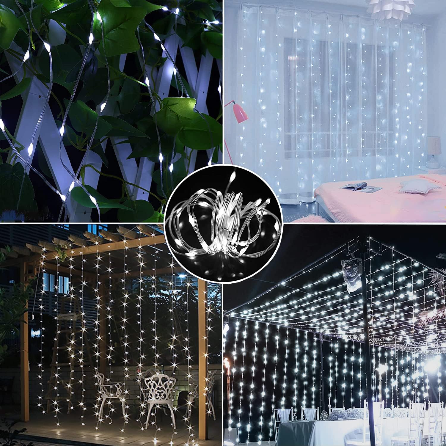 Detalle 2 de Redefun Catena luminosa solare 300 LED 3x3 m