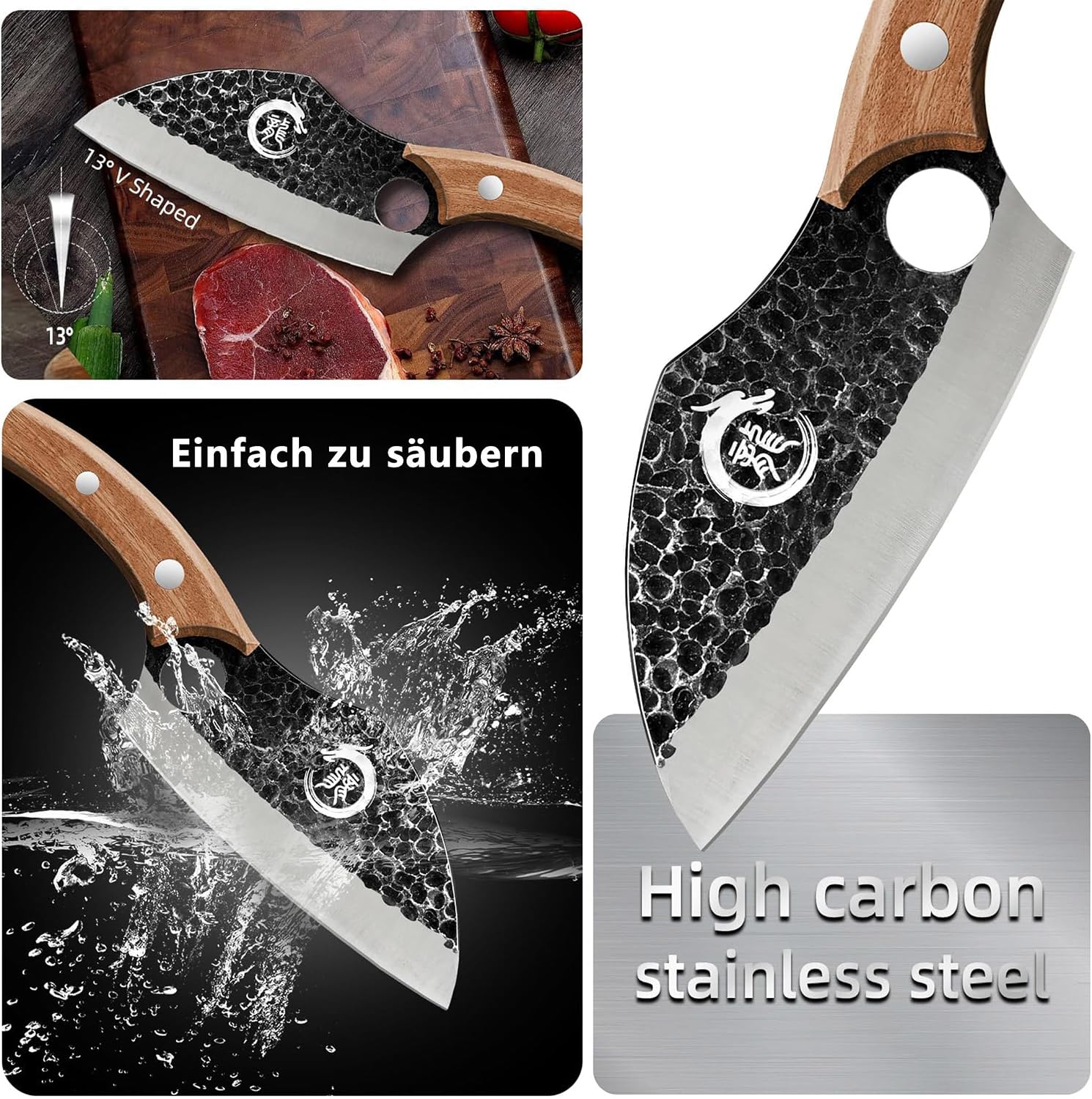 Detalle 2 de Plys Cuchillo de Chef Japonés con Funda de Cuero 🍣