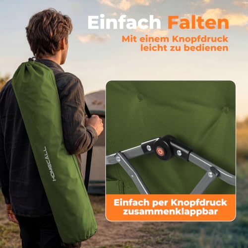 Thumbnail 8 de Homecall Campingstuhl Faltbar 150kg Belastbar Hochlehner Luxus Klappstuhl