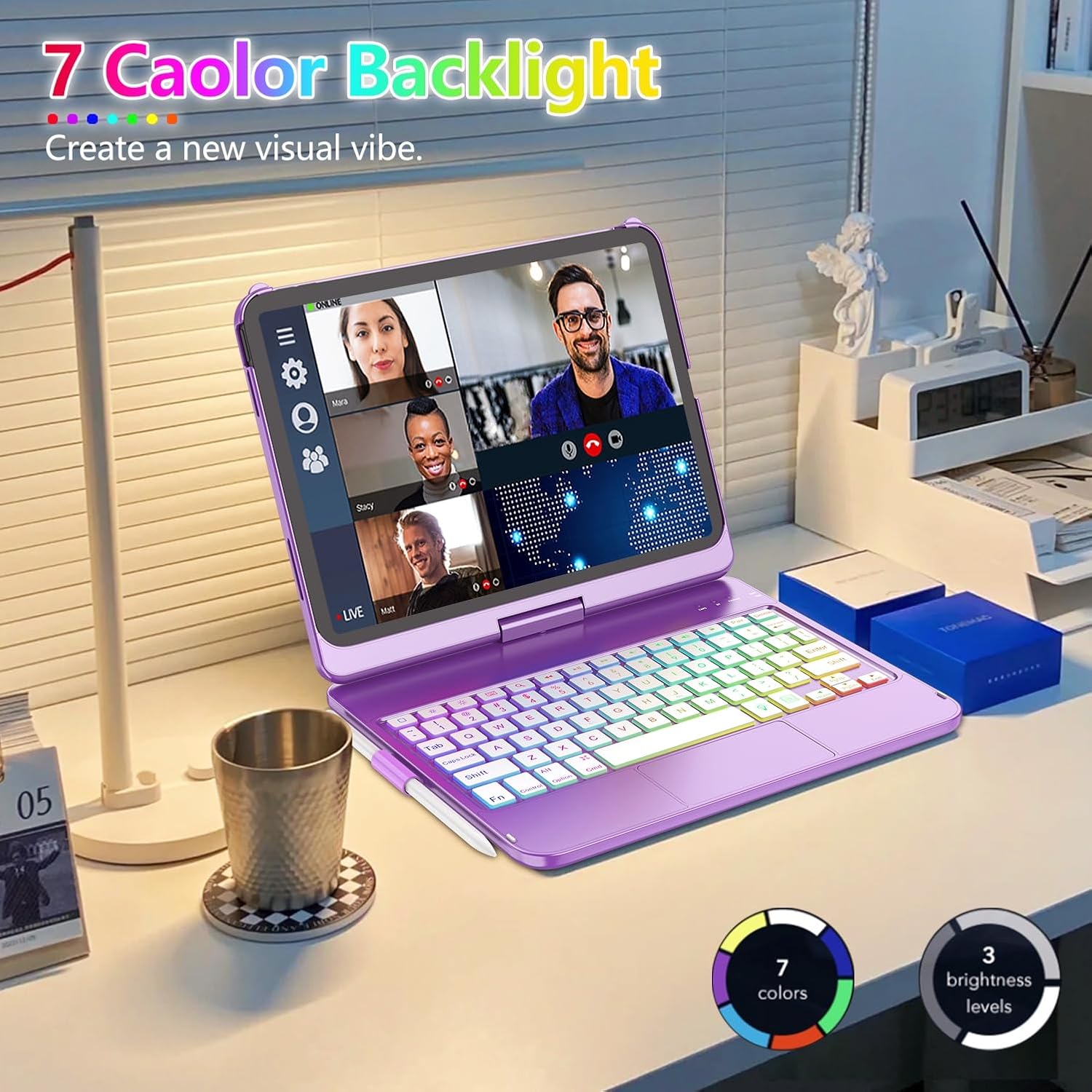 Thumbnail 4 de FUWANG Touch Keyboard Case for iPad 11th Gen A16