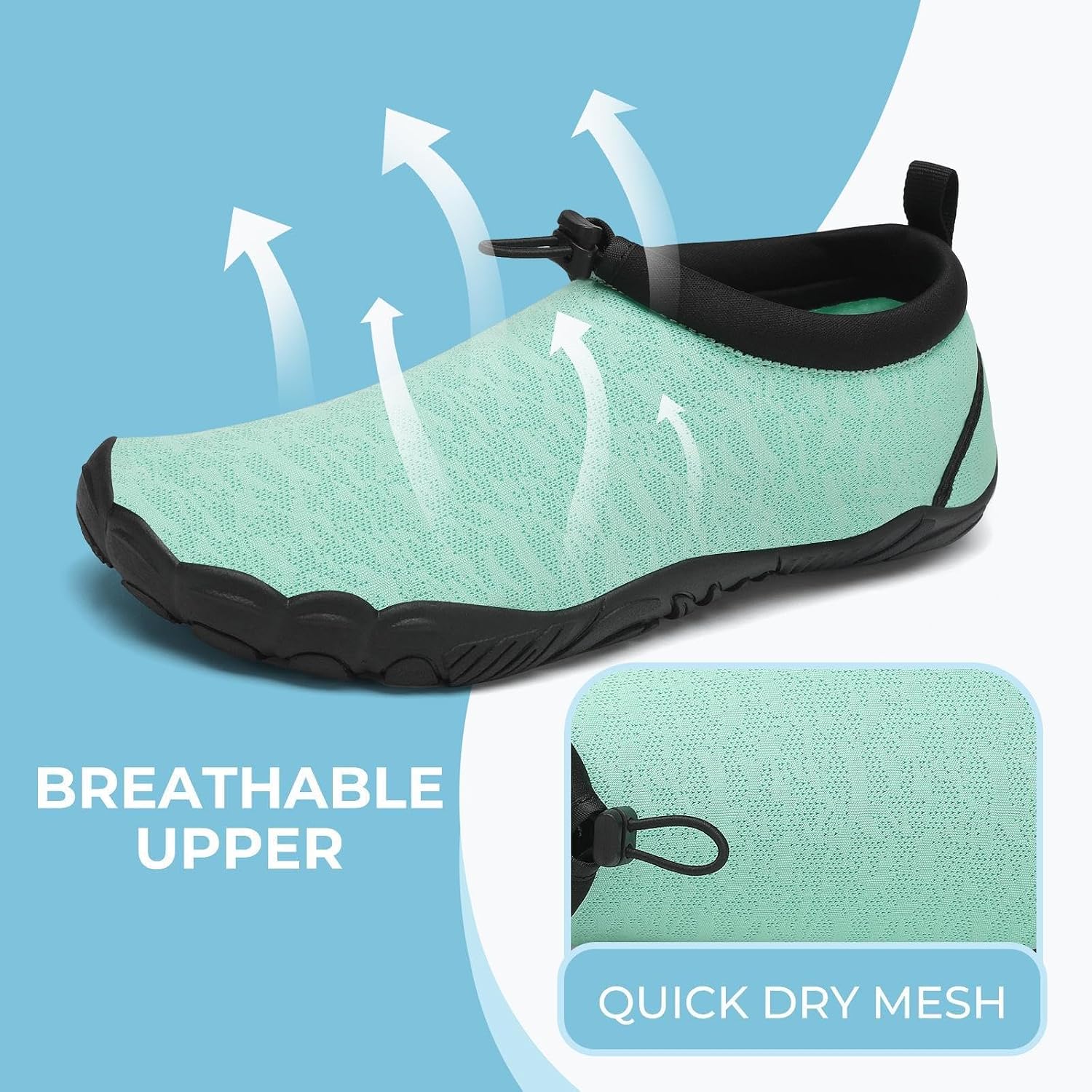 Thumbnail 3 de Mishansha Unisex Badeschuhe – atmungsaktive Aquaschuhe aus Mesh, Schnell Trocknend, Gr. 36–46