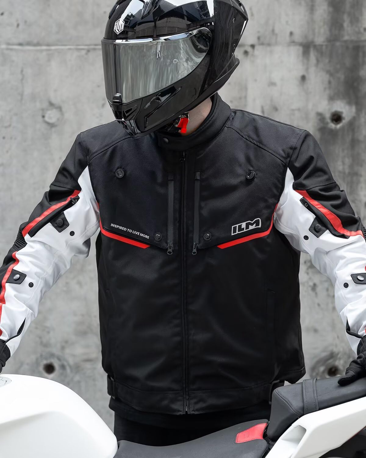 Detalle de ILM JF2 Motorcycle Jacket with CE Armor, Detachable Waterproof Thermal Liner