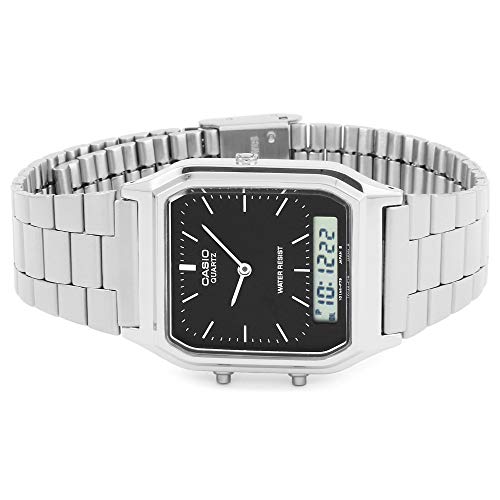 Thumbnail 1 de Casio AQ-230A-1DMQYES Unisex 34mm Quartz Watch with Black Analogue–Digital Dial