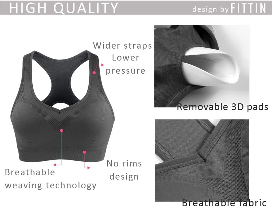 Thumbnail 6 de FITTIN Racerback High-Impact Padded Sports Bra for Women