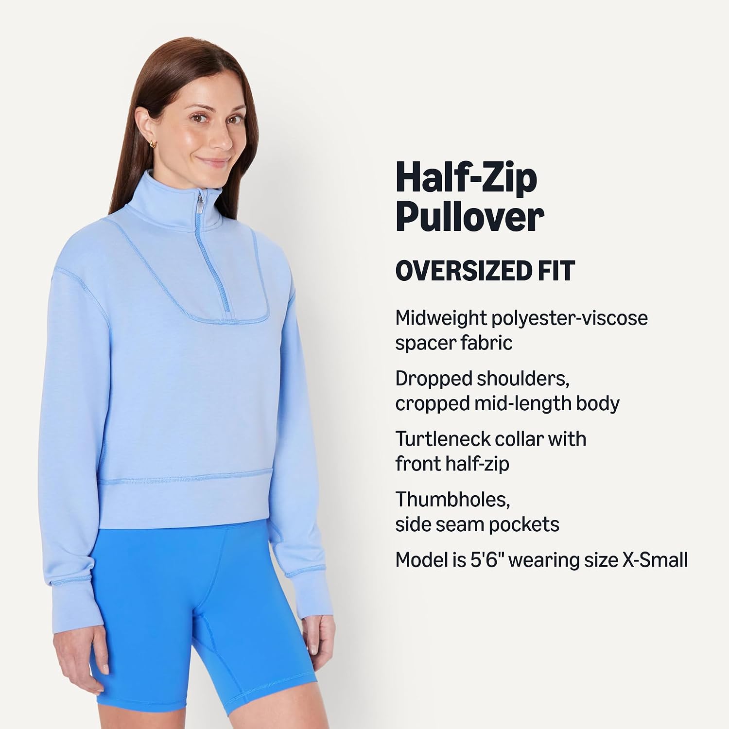 Detalle de Amazon Essentials Women’s Half-Zip Performance Pullover Hoodie
