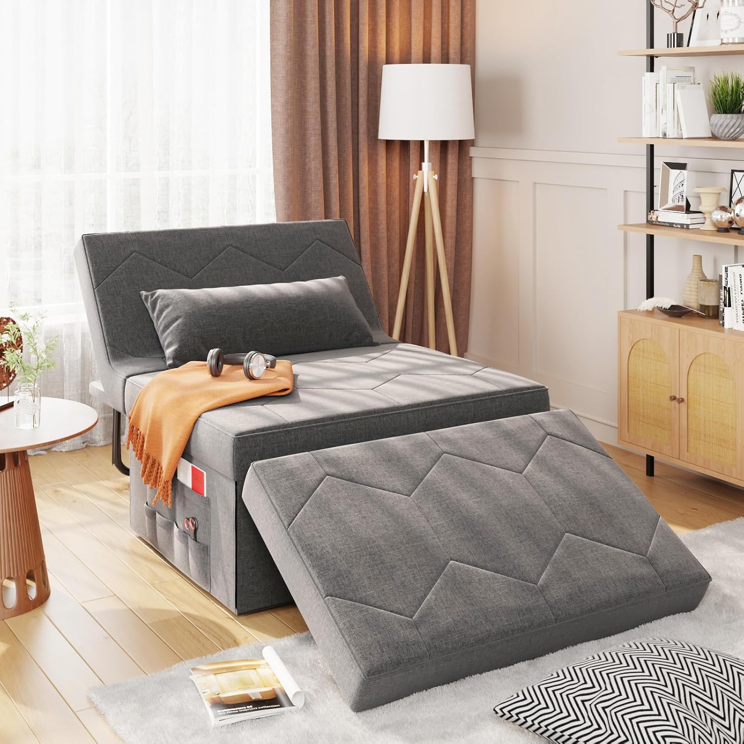 Detalle de FiveWillowise Convertible Sofa Bed, Linen